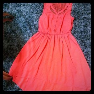 Coral High-low dress